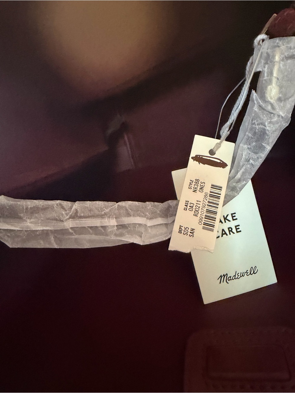 Madewell Suede Shopper Tote in Burgundy NWT - Picture 2 of 3